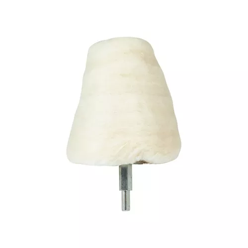 1-1/2" - 2-1/2" Tapered Cone Buff, 100% Layered Cotton, 1/4" Drill Arbor