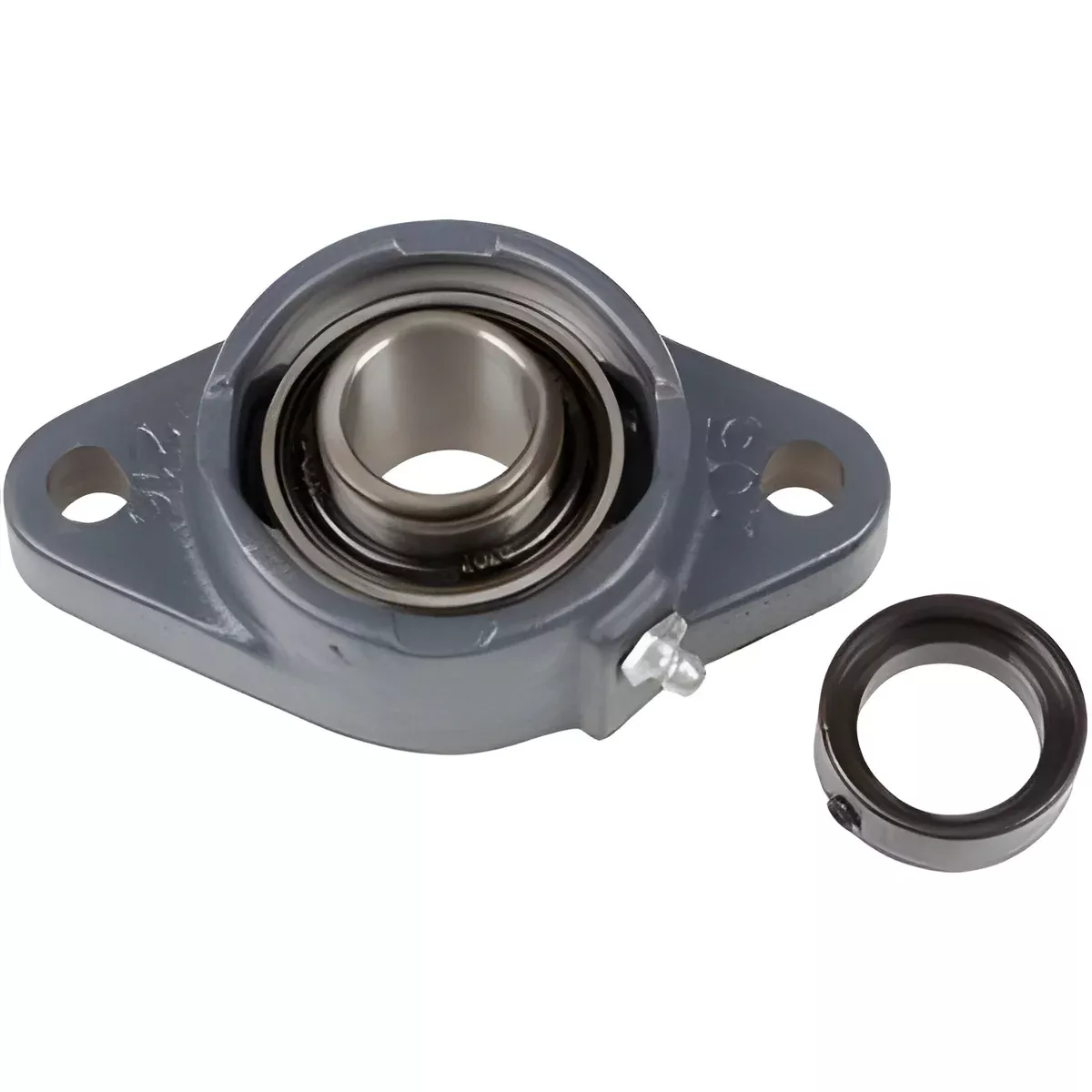 1-1/4" 2 HOLE CAST IRON FLANGED BEARING - 62mm HOUSING -WITH ECCENTRIC LOCKING COLLAR
