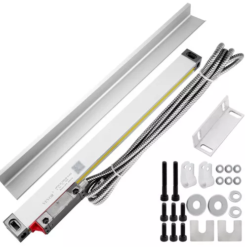 1 Axis Lathe Linear Scale 300mm with Accuracy 0.0002" Optical Length Precision Linear Scale Aluminum Body for Mill Milling Lathe Machine with Accessories (300mm(12"))