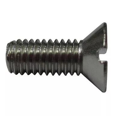 #12-24 x 1-2 in Slotted Flat Machine Screw, Plain 18-8 Stainless Steel, 100 PKU51110.021.0050