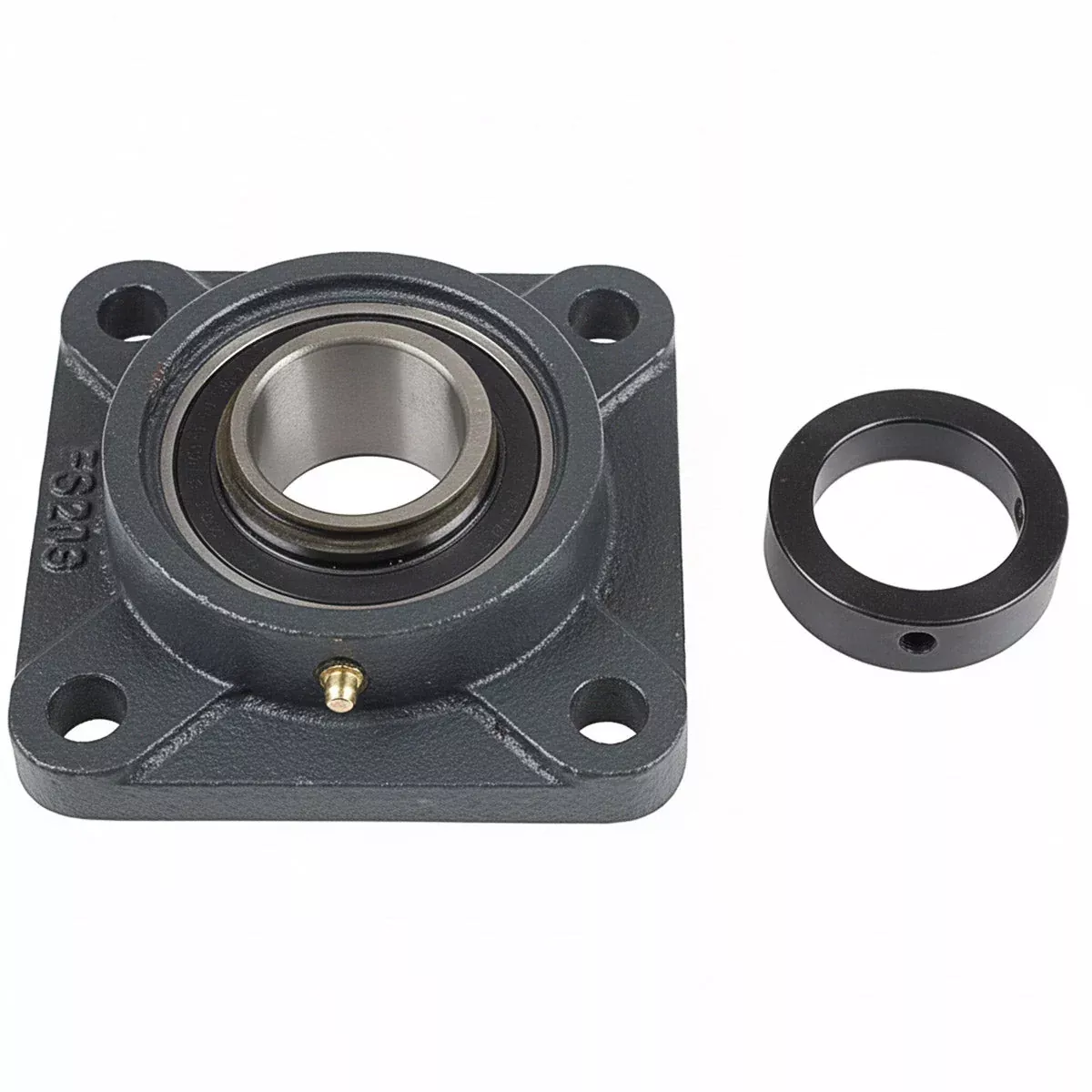 4 HOLE CAST IRON FLANGE WITH 1-3/4" BEARING- ECCENTRIC LOCK COLLAR