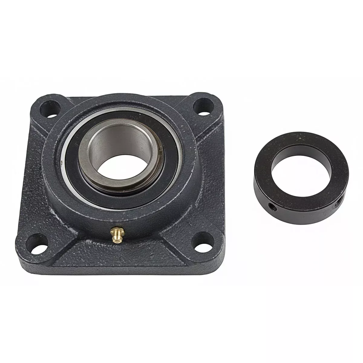 4 HOLE CAST IRON FLANGE WITH 1-3/8" BEARING- ECCENTRIC LOCK COLLAR