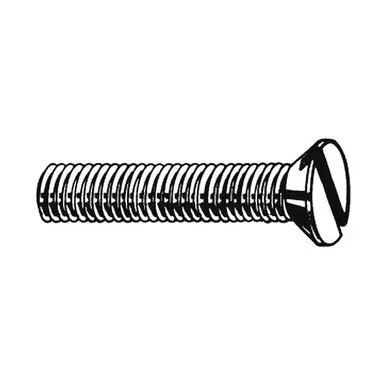 #6-32 x 2 in Slotted Flat Machine Screw, Plain Brass, 100 PKU48170.013.0200