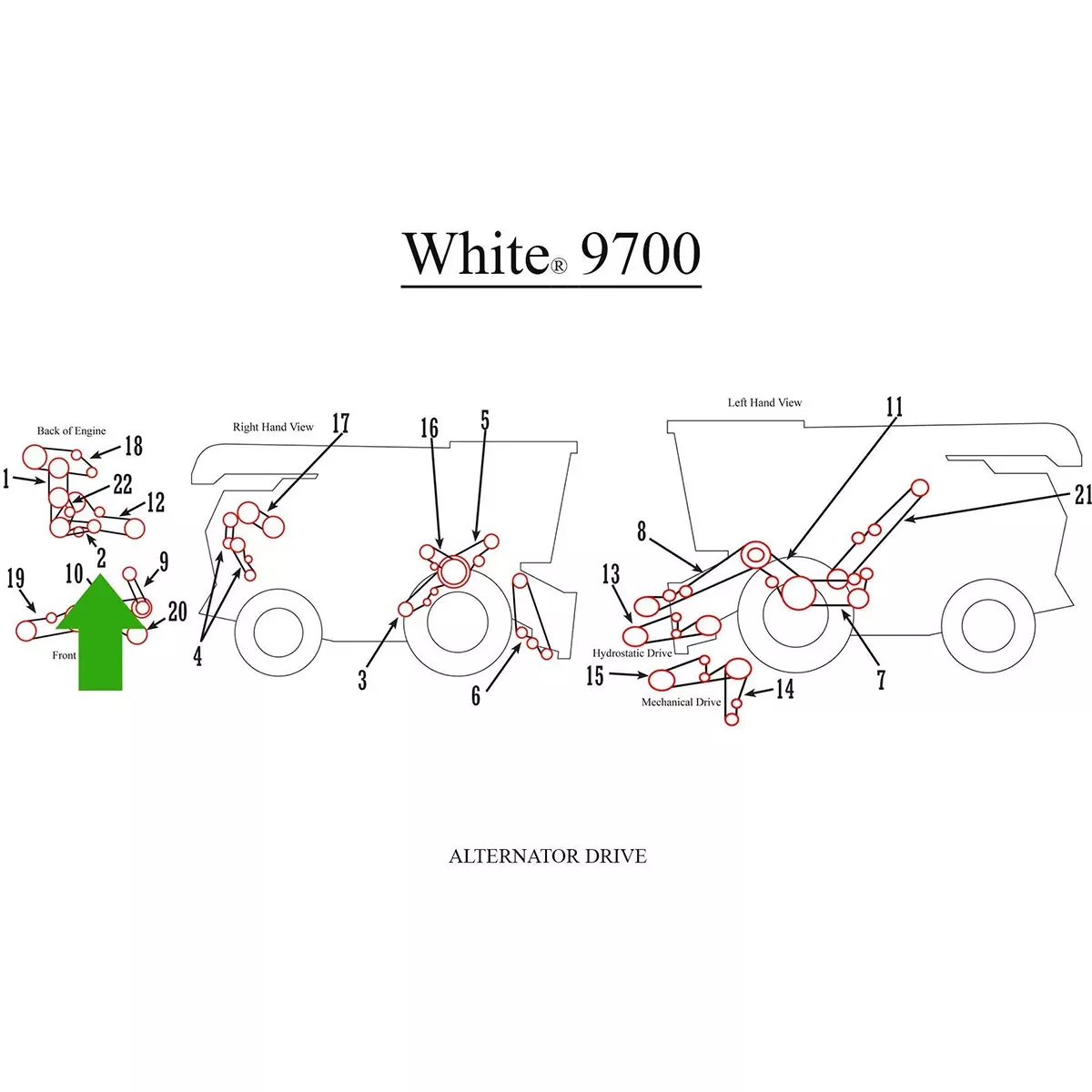 Alternator Belt for White 9700, 9720 | 31-2403270