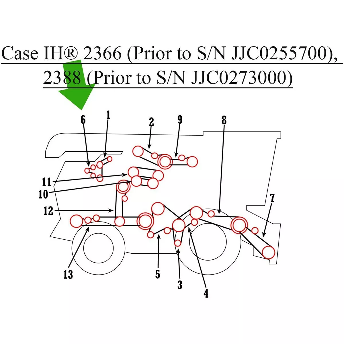 Alternator/Engine Fan Belt for Case IH 2366, 2388 | A77938