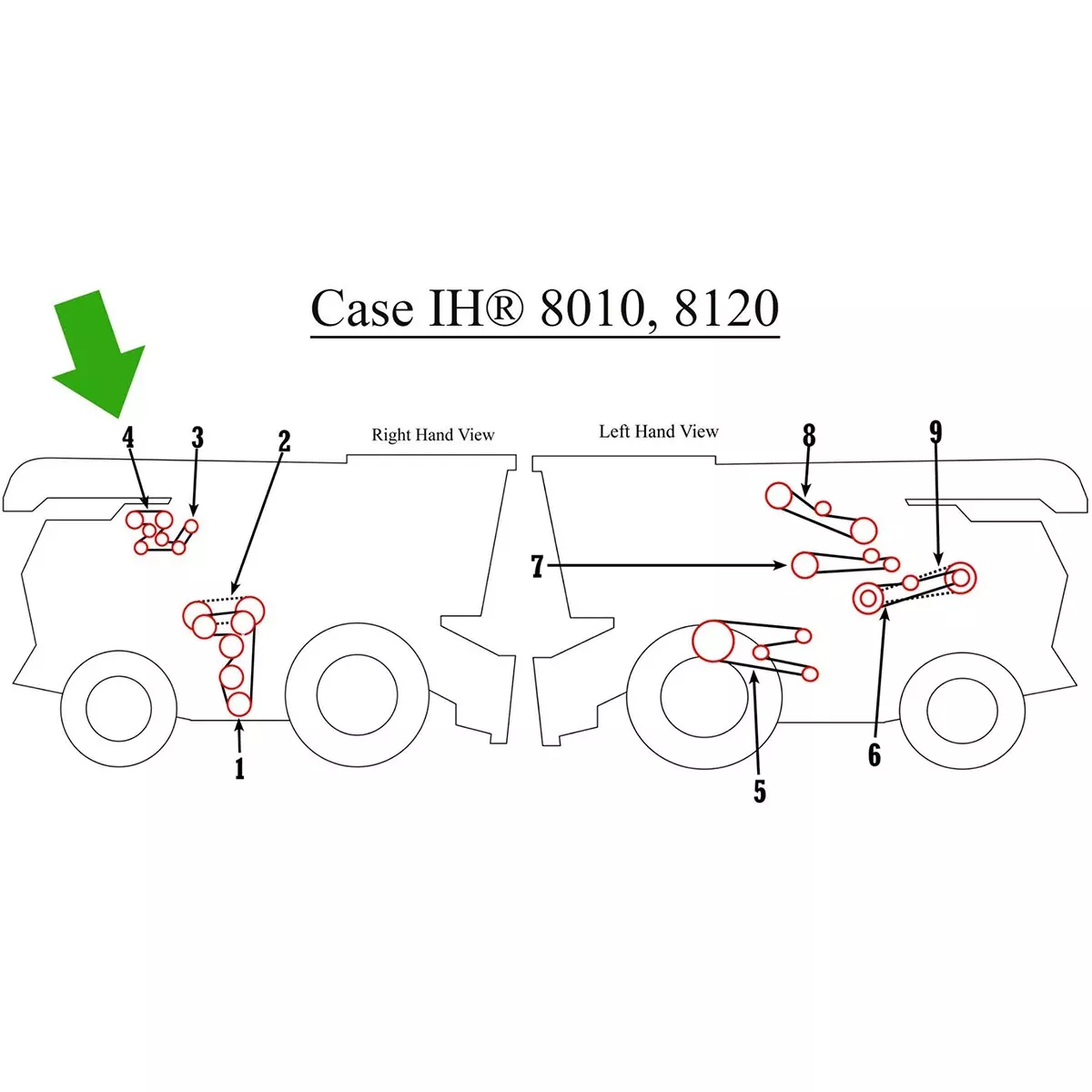 Alternator and Water Pump Belt for Case IH 8010, 8120 | 87282333