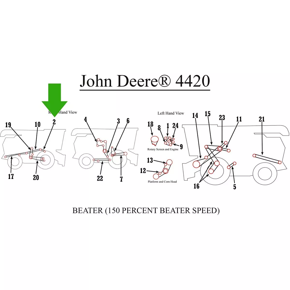 Beater Drive Belt for John Deere 4420 | H101352