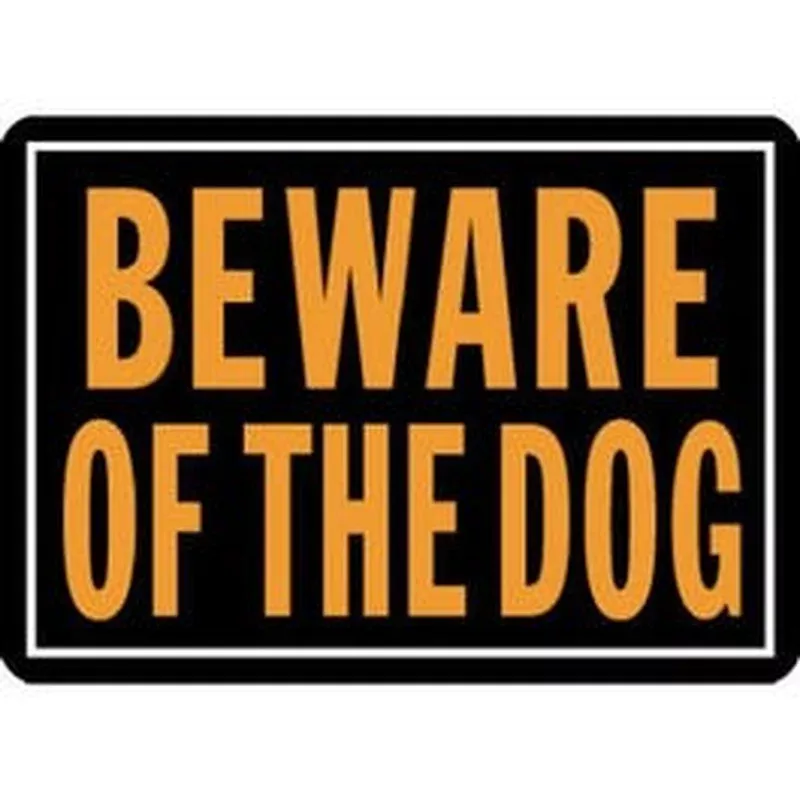 “Beware Of Dog” Sign Hy-Glo Orange/Black Aluminum 10 x 14-In.