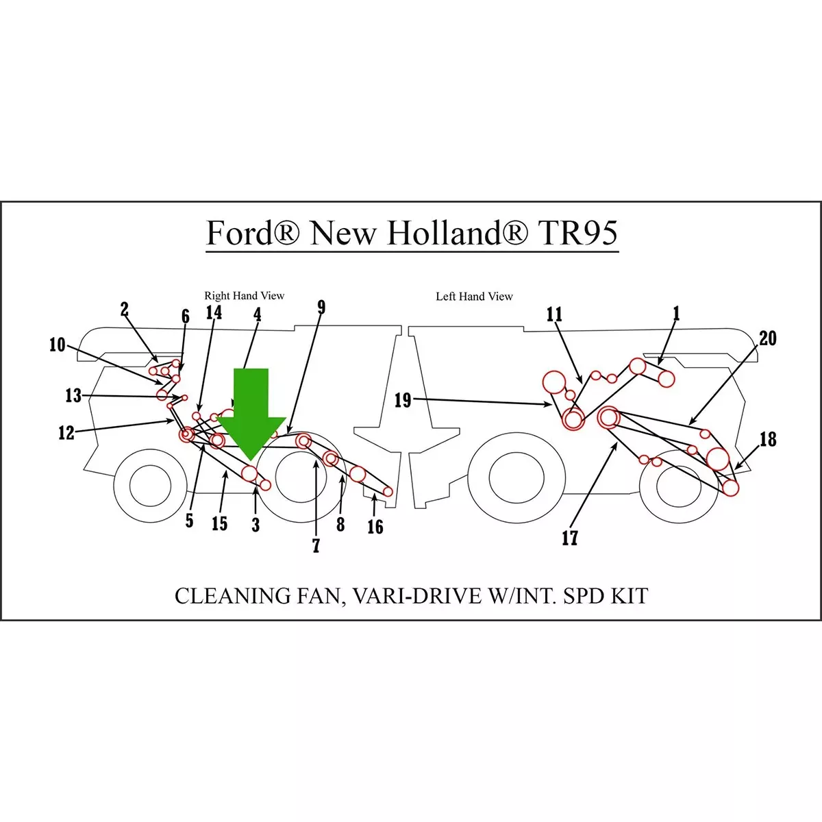 Cleaning Fan Belt for Ford New Holland TR89, TR95, TR96+ | 773300
