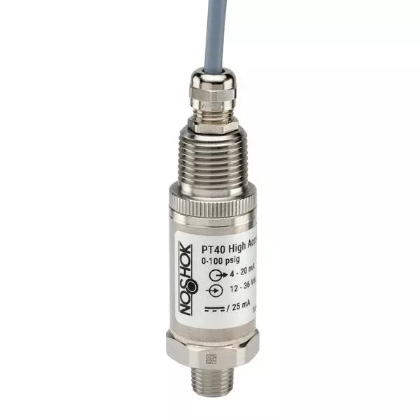 NOSHOK PT40 Series High Accuracy Fixed Range Pressure Transmitter PT40-5000PSIG-2-1-2-7, 0 to 5000psig, ±0.125% of span, 4 mA to 20 mA, 2-wire, 1/4 NPT male, DIN form C