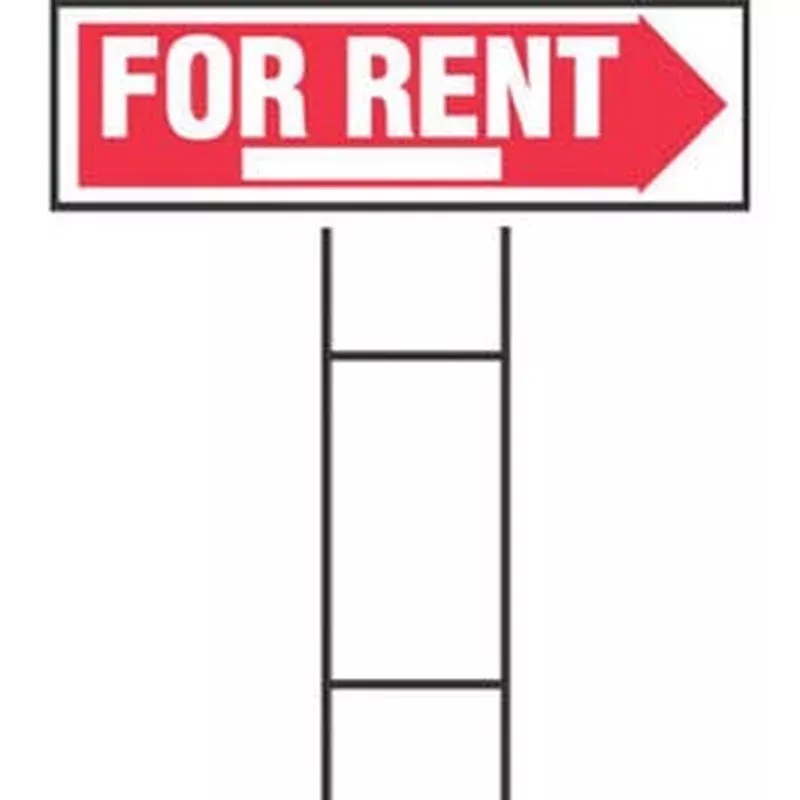 “For Rent” Sign Corrugated Plastic 10 x 24-In.