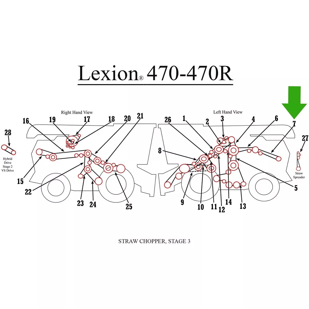 Straw Chopper Belt for Lexion 470, 475, 480, 485 | 350463