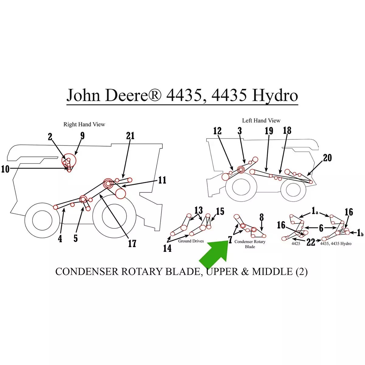 Upper A/C Condenser Rotary Blade Belt for John Deere 4435 | Z43863