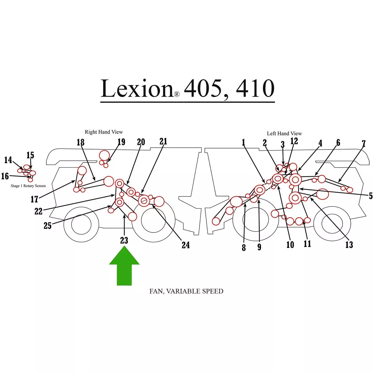 Variable Speed Fan Belt for Lexion 405, 410, 415, 430, 440+ | 667457