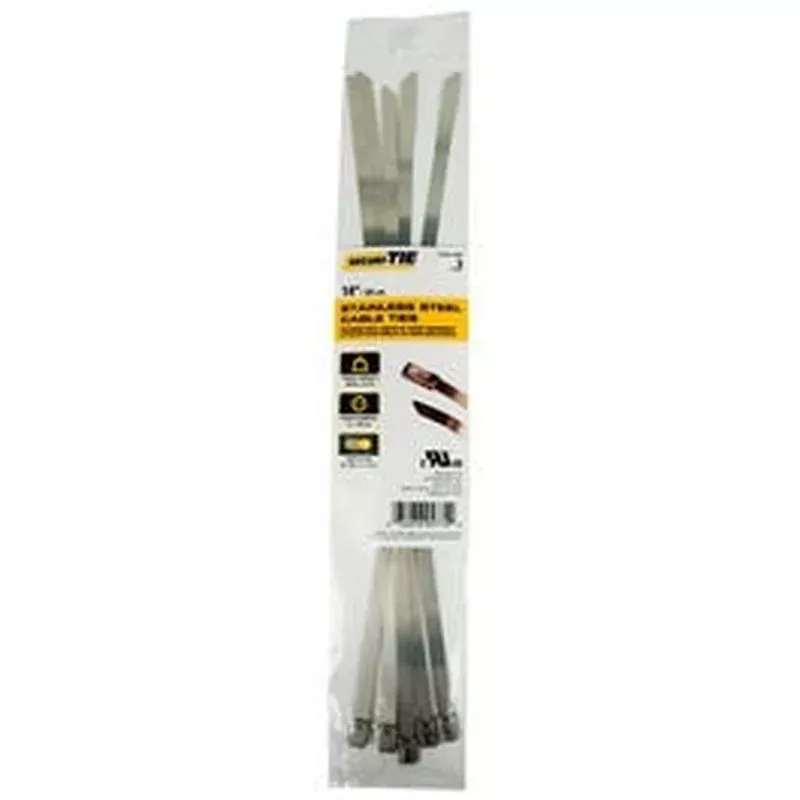 Wide Cable Tie Stainless Steel 14-In. 5-Pk.