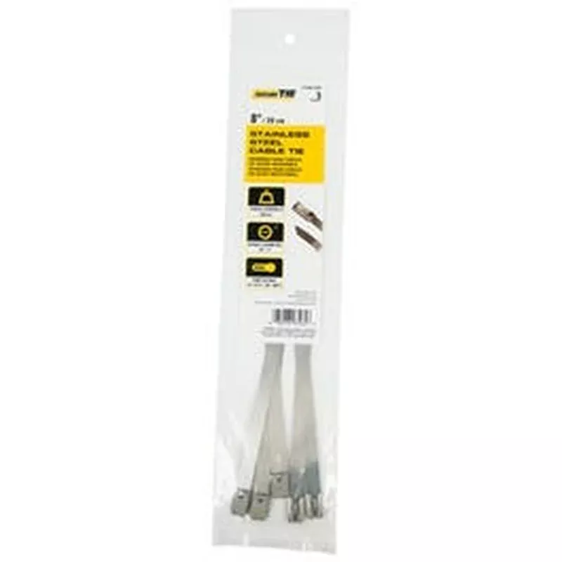 Wide Cable Tie Stainless Steel 8-In. 5-Pk.
