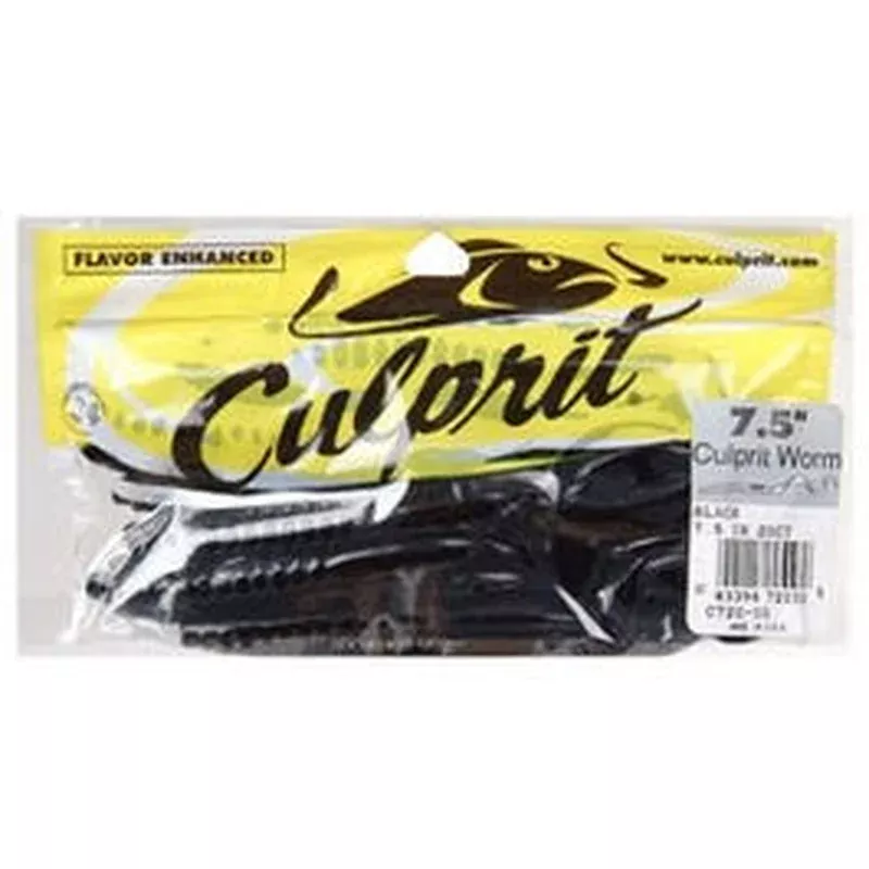 Worm Black Plastic 7-1/2-in 18-Ct.